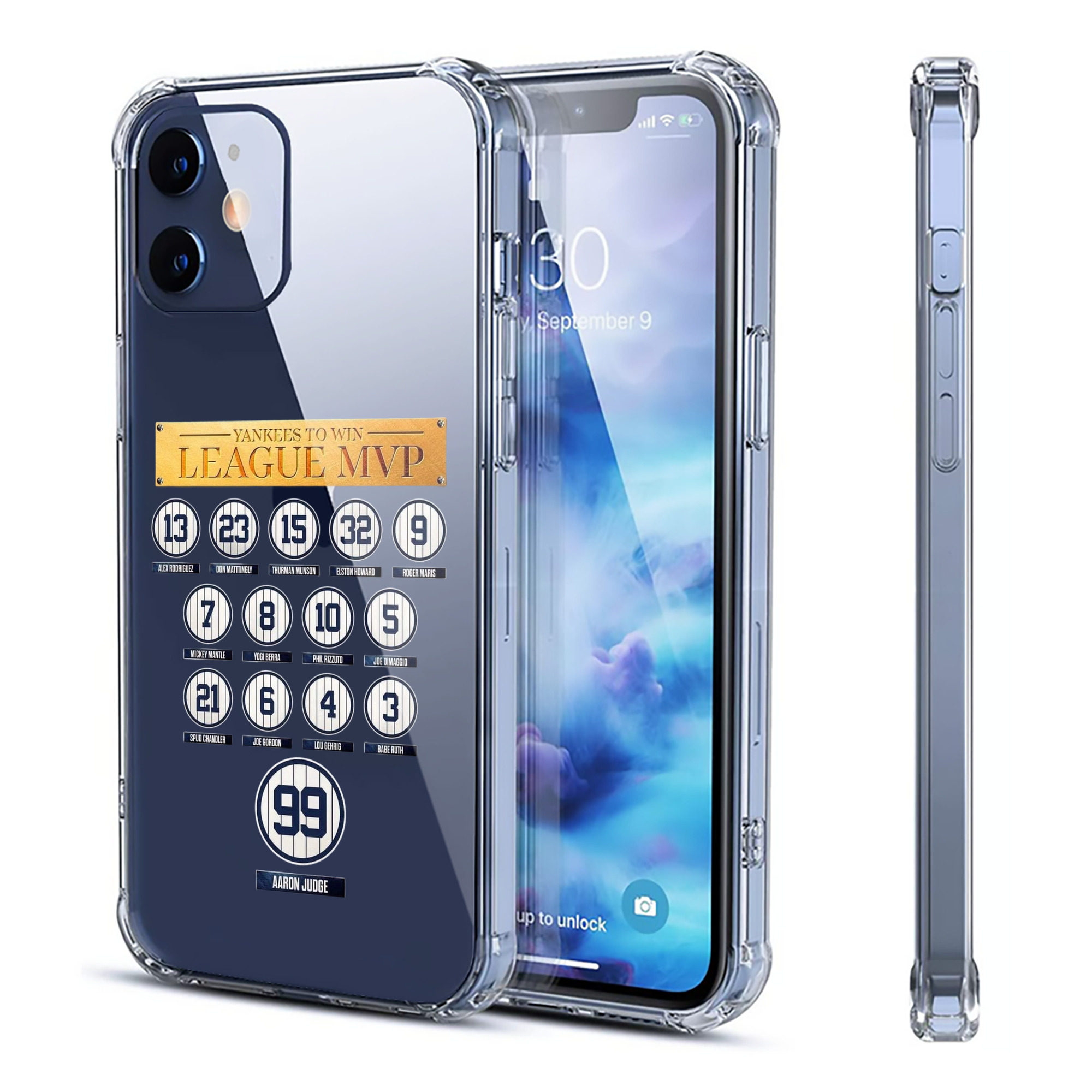 New York Yankees To Win League MVP Clear IPhone 12 Case – Soft TPU With UV Print – Enhanced Drop Protection, Precise Fit, Anti-Fingerprint, Customizable Design, Scratch-Resistant, Yellow-Resistant